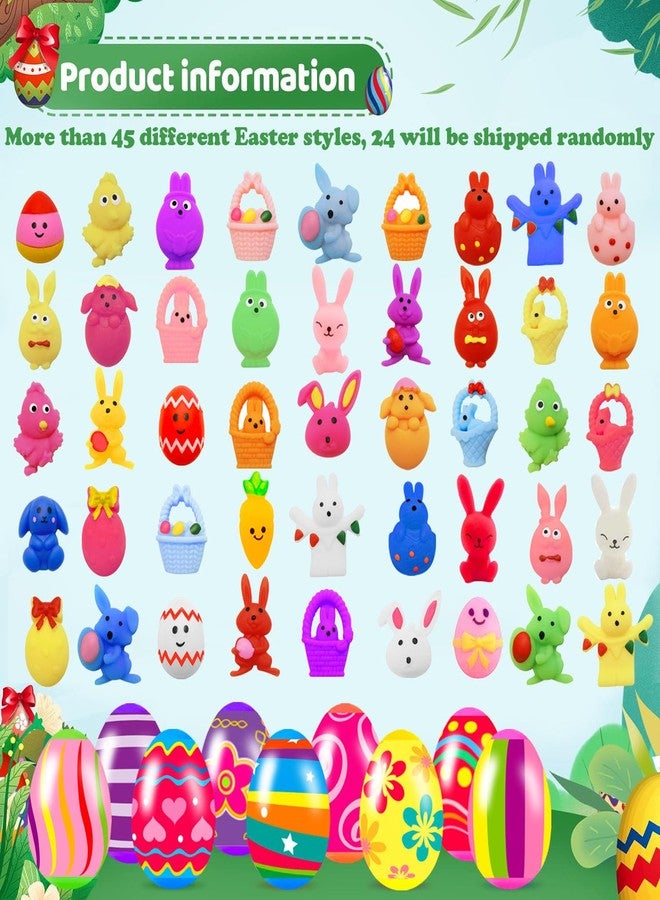 Holydeck 24 Pack Prefilled Easter Eggs with Squishy Toys Inside Bright Colorful Easter Eggs with Fidget Toys Great for Kids Girls Boys Easter Basket Stuffers Eggs Fillers Party Favors Gifts - Image 2